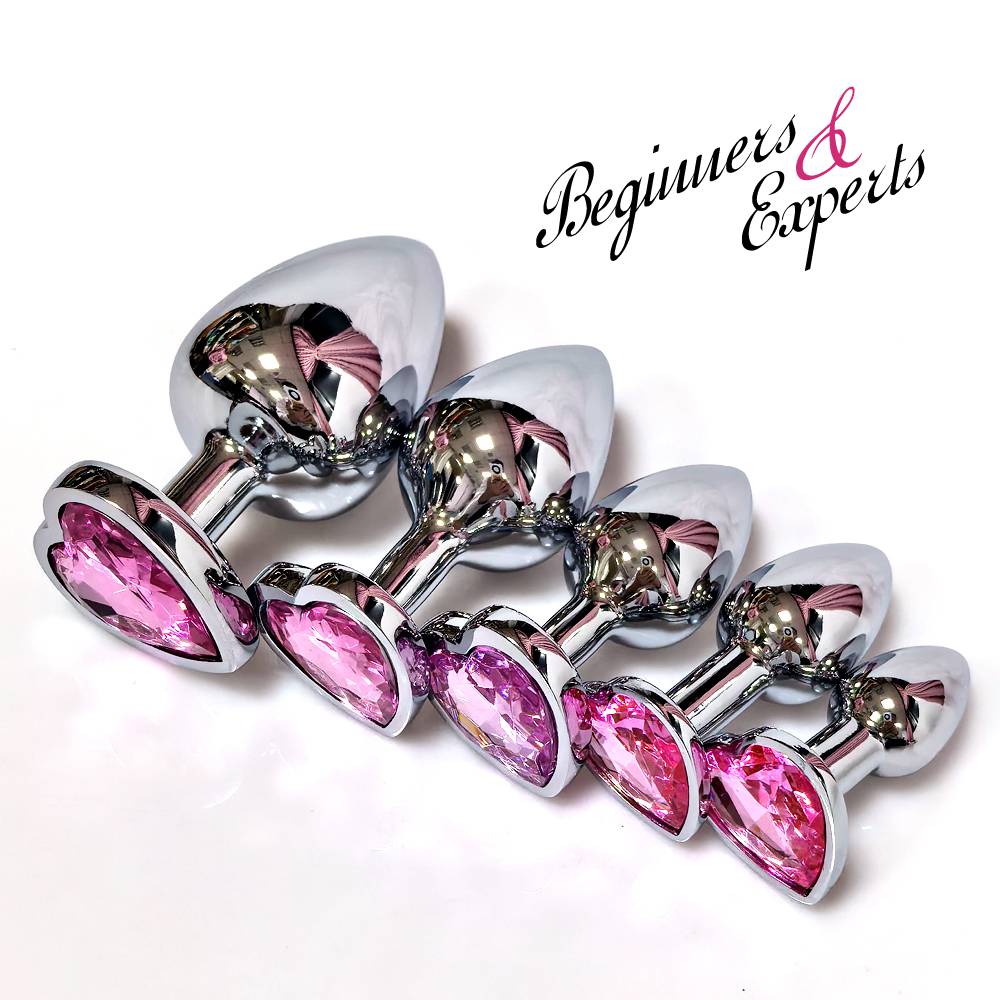 Heart Base Metal Anal Plug Stainless Beginner 5 Size Butt Plug Anus Masturbation Stimulator Dildos Adult Sex Toys For Man Women