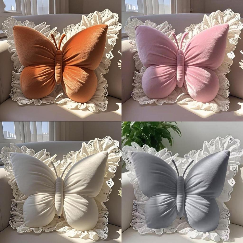Princess Butterfly Living Room Pillow With Cotton Cover For Home And Car Use