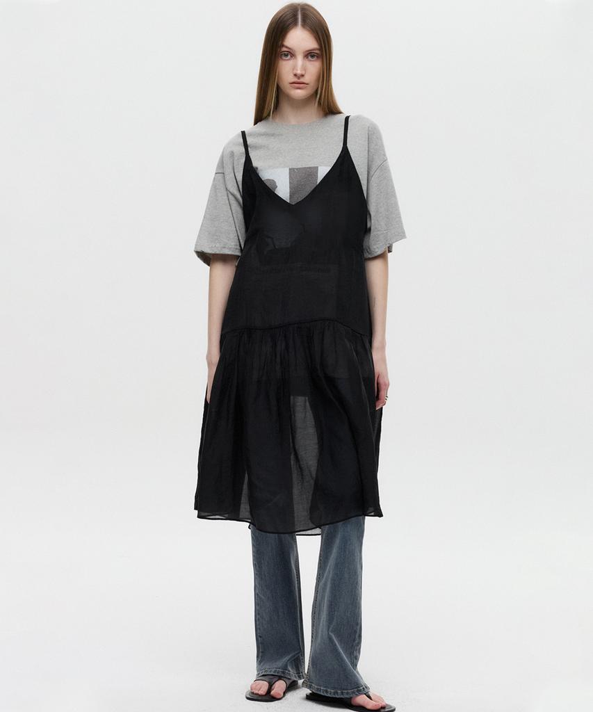 Diaeneseualumeon Layered Slip Dress Black