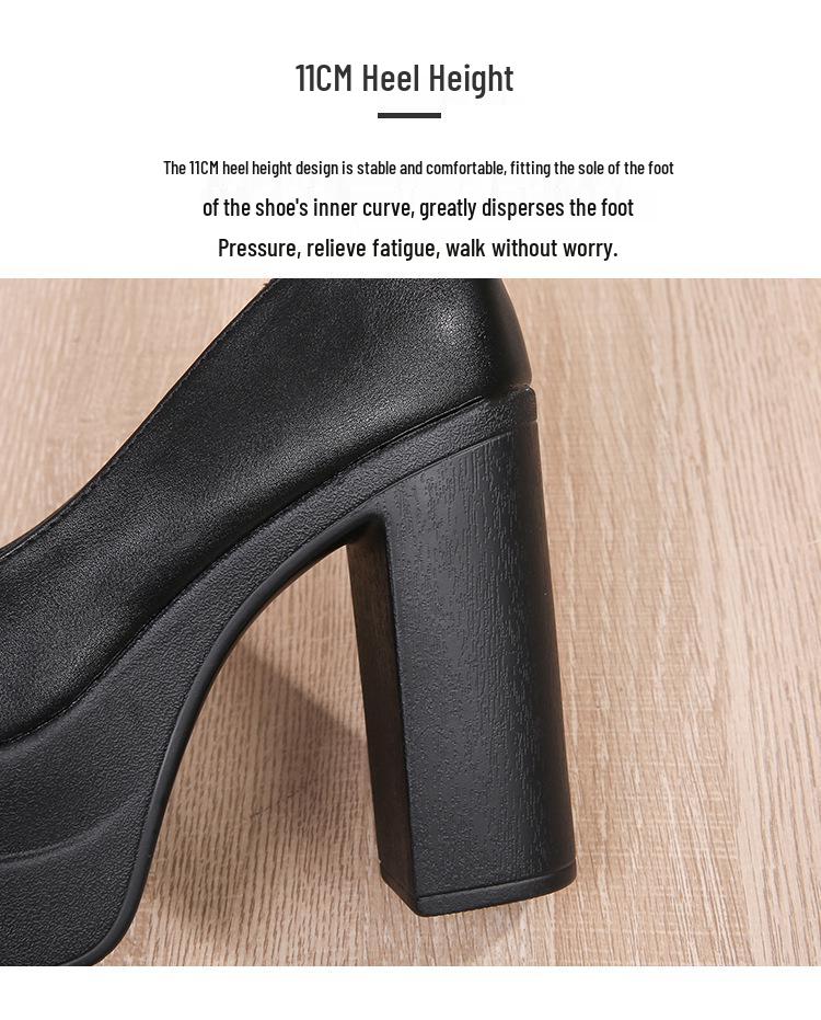 2026 Spring European & American High Chunky Heel Women's Platform Shoes - Waterproof Fashion Show & Banquet Style