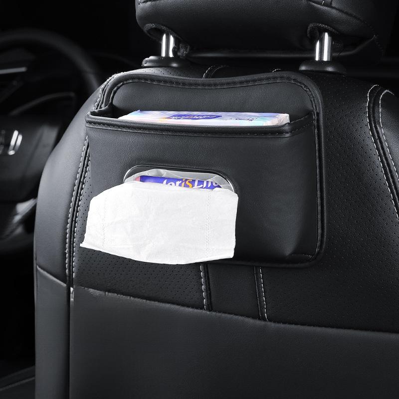 Car Tissue Holder Leather Paper Towel Dispenser Napkin Storage Box For Seat Back Door Driver Side Pocket Interior Accessories