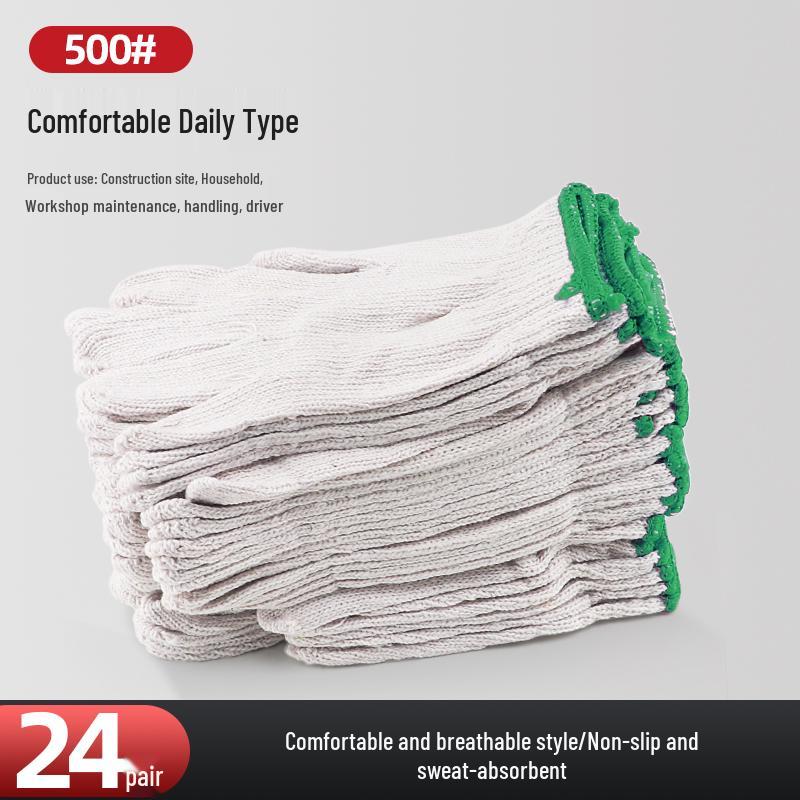 Pracovní bavlněné bezpečnostní rukavice odolné proti opotřebení pro stavební dělníky