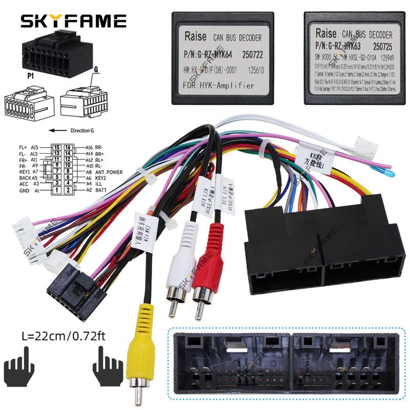 SKYFAME For Hyundai Sonata 8 9 Kia K3 KX7 KX5 Ix45 IX35 SantaFe Car Wiring Harness Adapter Canbus Box Spdif Amplifier Decoder