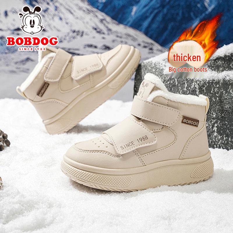 

Babu Dou Unisex High Top Winter Boots, Anti-Slip, Warm Velvet Lining, Cotton, Ages 6-12 Size 36 (22.8cm) бежевий