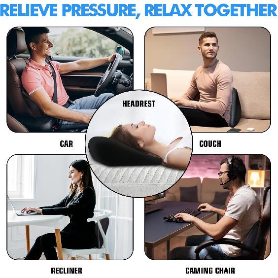 Soft Lumbar Support Pillow for Driving Seat 100% Memory Foam Lumbar Pillow for Lower Back Pain Relief, Lumbar Support Cushion for Car Seat, Office