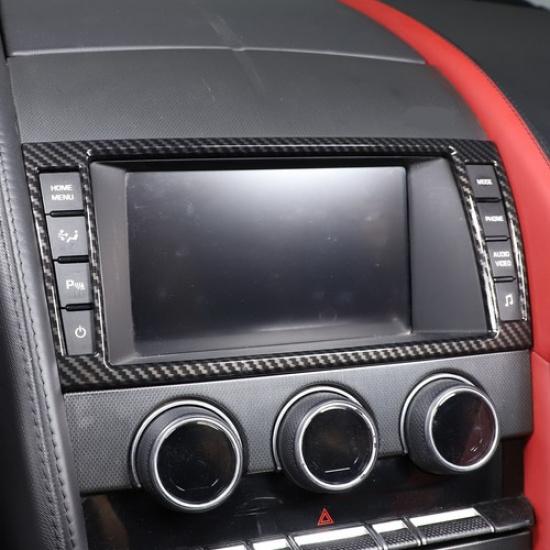 Carbon Fiber ABS Navigation Button Trim Frame For Jaguar F-TYPE 2013-2018