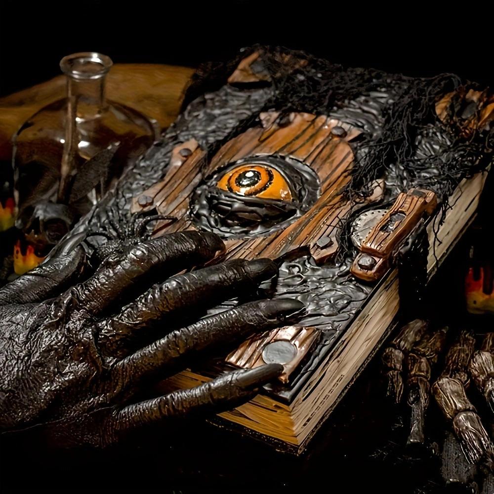 Creepy Devil Eye Halloween Decor Horror Book Curse Gothic Home Ornament Spooky Party Prop Craft Accessory Collection