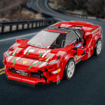 Non-Toxic 298Pcs Building Blocks Toy Sports Car Model Cars Assembly Brick Sets Educational Toys Desktop Decoration Christmas Birthday Gift