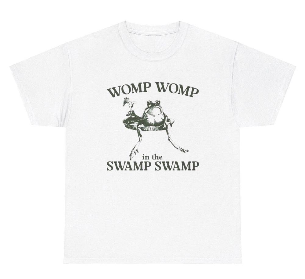 Womp Womp In The Swamp Frog T Shirt Funny Y2k Amphibian Lover Silly Ironic Tee S
