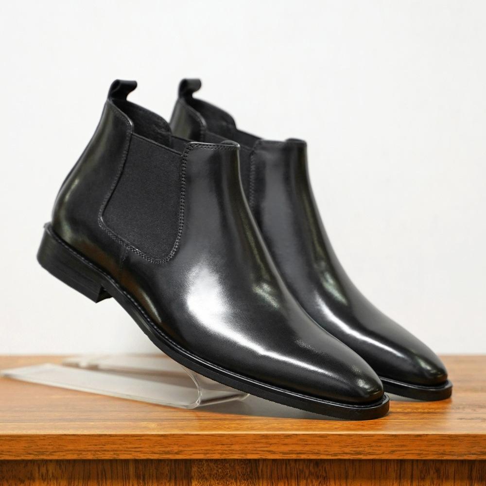 

Men s British Sleeve Retro Handmade Leather Boots British High-top Short EU37/CN38