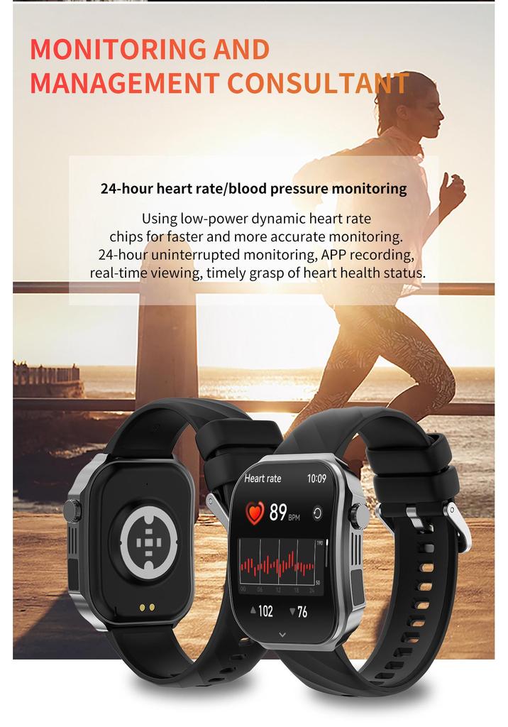 U15 HD Smart Health Watch: Body Temp, Blood Pressure & Glucose Monitor, Large Screen, Popular Seller.