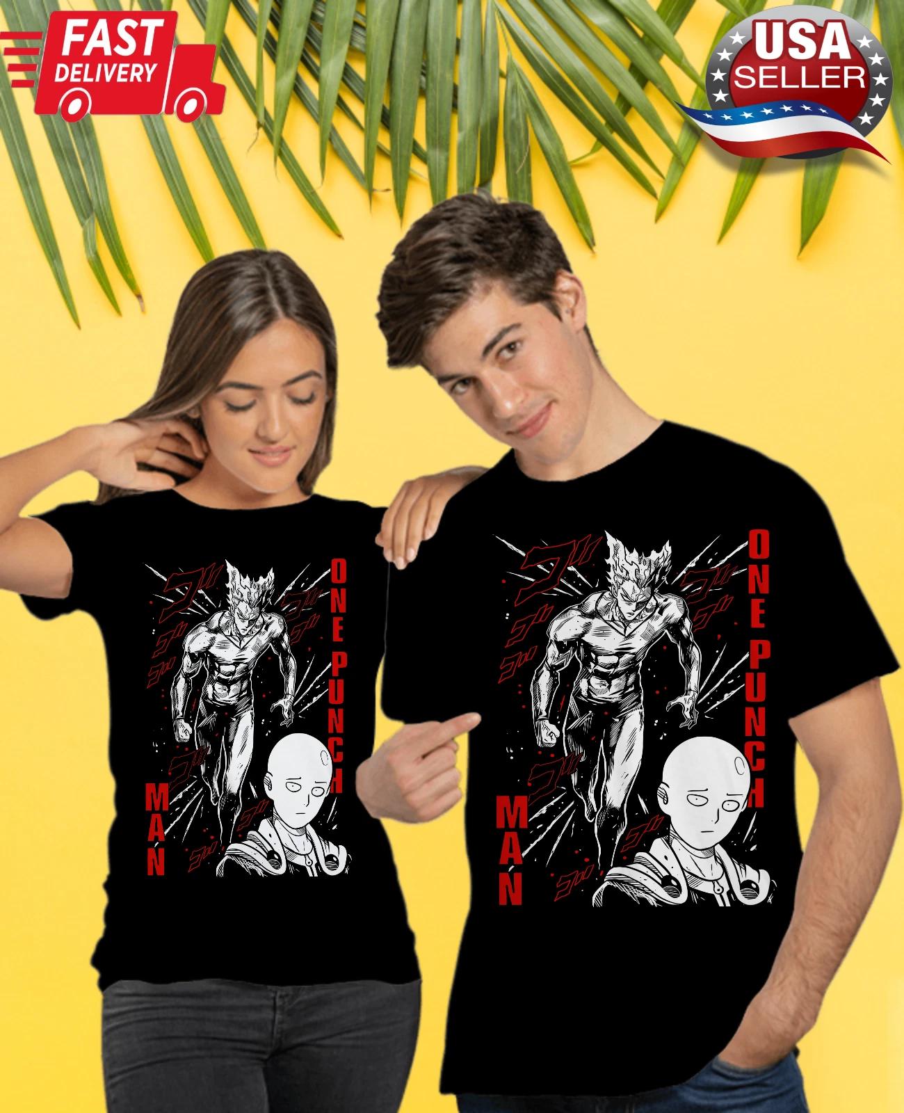 

САЙТАМА One Punch Man Футболка Аниме Манга Подарки Черная Короткий рукав Все размеры S