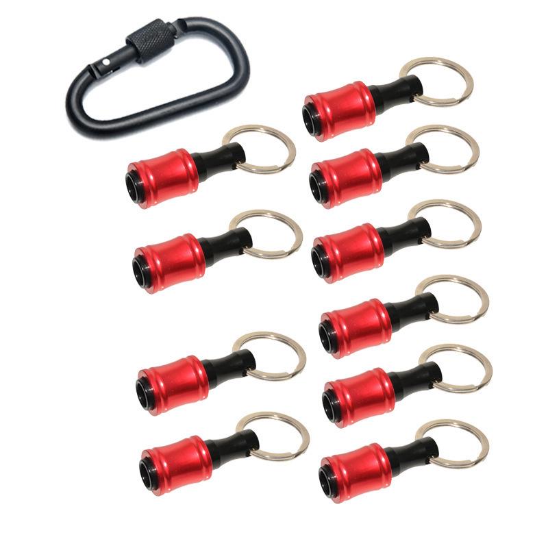 6-Piece Colorful Keychain Set: Extension Rods and Mountaineering Buckle with 1/4" Hex Drill Bit Storage Extension Rod