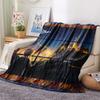 1Pc Cartoon Print Flannel Blanket, High Quality Comfortable for All Seasons, Home Decor, Warmth and Comfort, Perfect for Christmas Birthday Gift