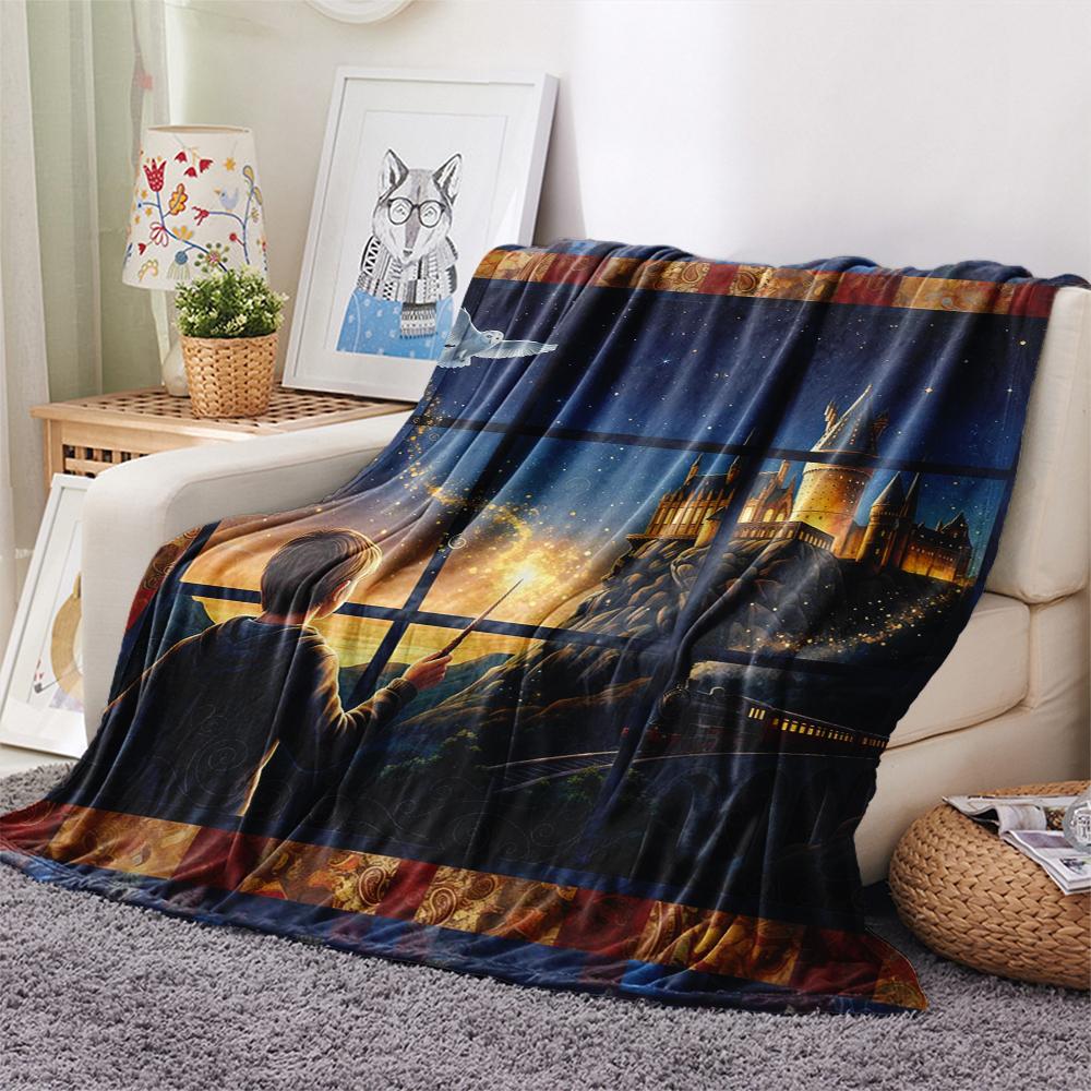 1Pc Cartoon Print Flannel Blanket, High Quality Comfortable for All Seasons, Home Decor, Warmth and Comfort, Perfect for Christmas Birthday Gift