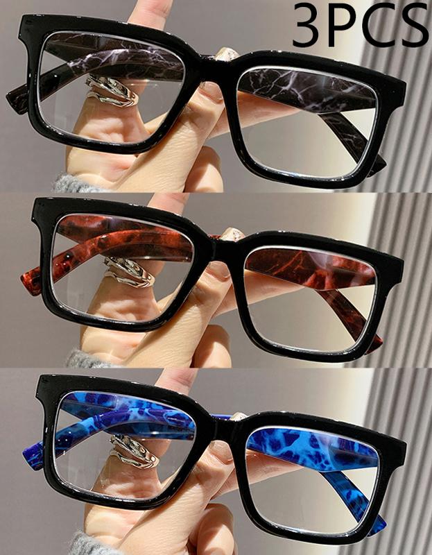 1/2/3PCS Anti Blue Light Reading Glasses Trendy Square Frame For Men Women Spring Large Frame 2225