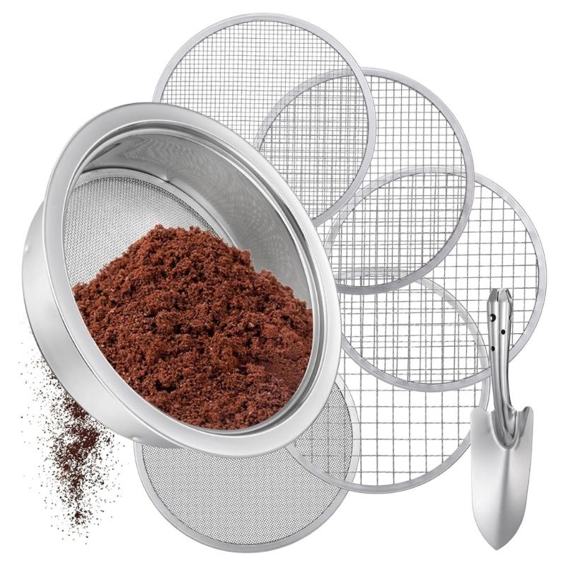 Professional Compost Sieve Set Rust Proof Stainless Steel Texture Garden Sieve Suitable for Gardeners and Farmers