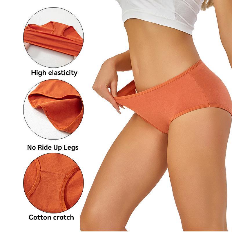 New Plus Size European & American Style Mid-Low Waist Cotton Women's Briefs