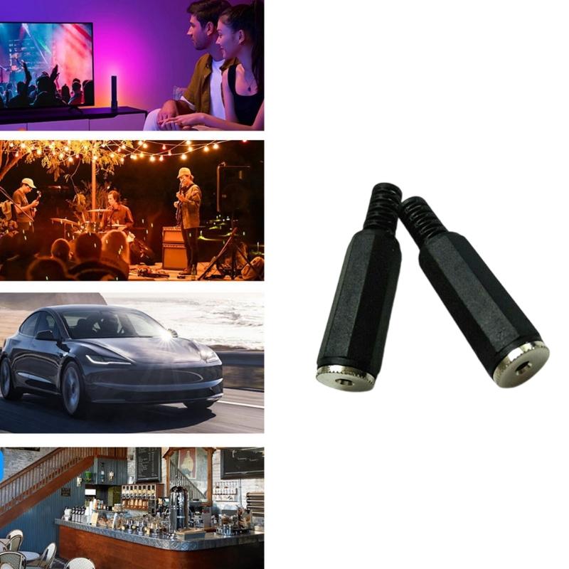 2 Channel 2.5mm Female Sound Sockets 2PCS Hexagonal Plastic Enclosure for High Fidelitys Signal Transmission