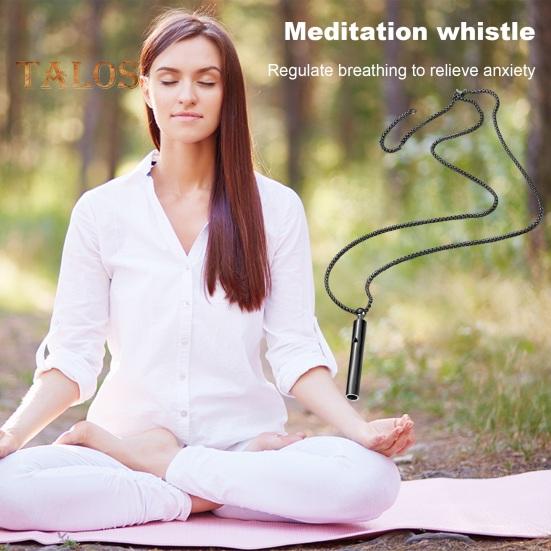 Anxiety Relief Breathing Necklace Stress Reduction Tool Calm Relaxation Meditation Aid Inner Peace Breathing Pendant for Women Men Teens