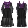 Vintage Gothic Girls Dress Kids Off Shoulder Flare Sleeve Witch Dresses Medieval Renaissance Goth Cosplay Costumes