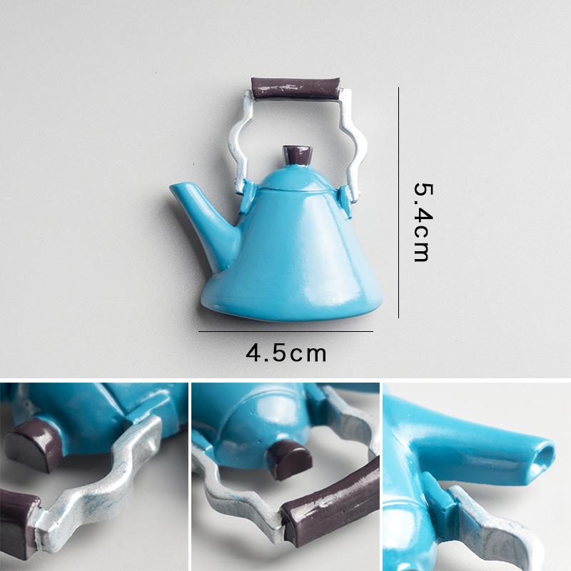 Nordic Ins Home Decoration 3D Food Macarone Coffee Refrigerator Paste Magnetic Coffee Cake Kettle Fridge Magnet Collection Gifts