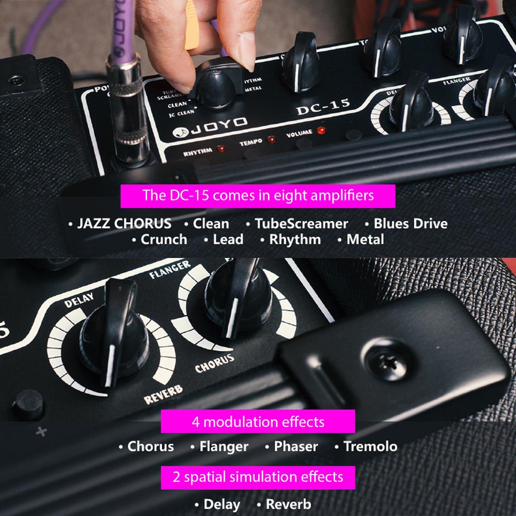 E-Gitarrenverstärker, 15 W, Lautsprecherverzögerung, Nachhalleffekte, Akustikgitarrenverstärker, 8 Verstärker, analog