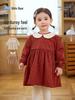 Nidoran 2025 Children's Autumn/Winter Corduroy Smock: Warm Anti-Stain Apron for Girls