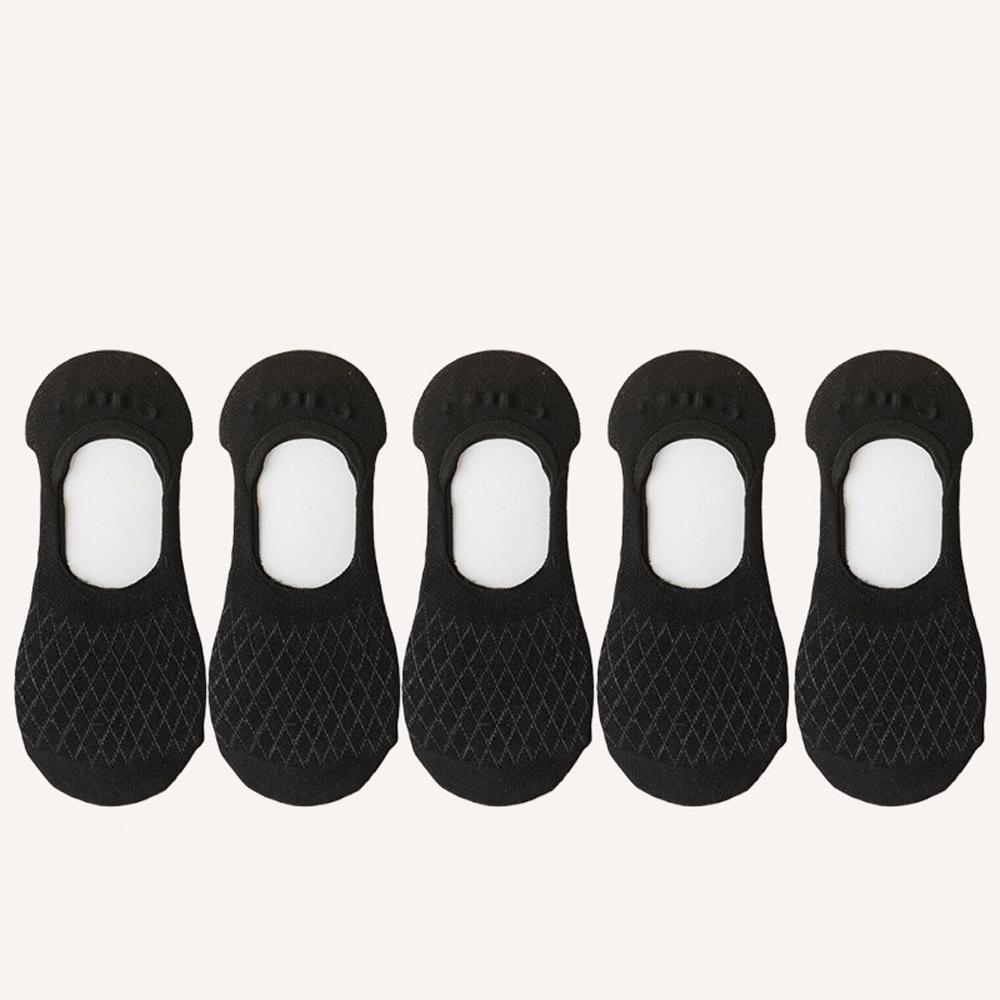 5 Pairs Women Invisible Socks Breathable Cotton Y2K Kawaii No-Show Socks Mesh For Office & Casual Cute White Anti-Slip Socks
