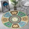 Nordic Retro Gold Printed Round Sponge Carpet Living Room Bedroom Mat Home Bathroom Non-slip Floor Mats Decoration