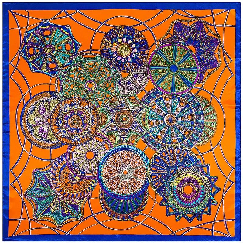 

90cm Ladies Printed Summer Shawl Scarf for Vacation Women Large Square Foulard Scarfs Hijabs 90x90cm