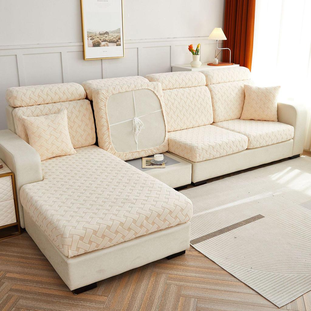 3D Jacquard Velvet Sofa Hat: Elastic Full-Cover Cushion for Autumn & Winter