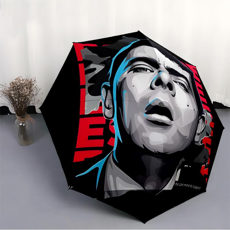 1pc Mr. Bean Automatic Open/Close Umbrella Folding Umbrella, Portable Compact Travel Umbrella, Gift for Men & Women y12