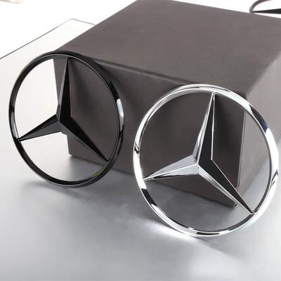 Ny C200 E200 For Mercedes Benz 1 STK 70 mm Bilmotor Emblem Hetteklistremerker 3D Metall Emblemer Dekorasjon Dekal for Mercedes Benz AMG