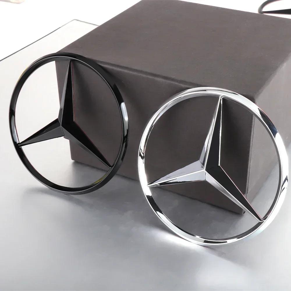 New C200 E200 For Mercedes Benz 1PCS 70mm Car Engine Badge Hood Stickers 3D Metal Emblem Decoration Decal for Mercedes Benz AMG