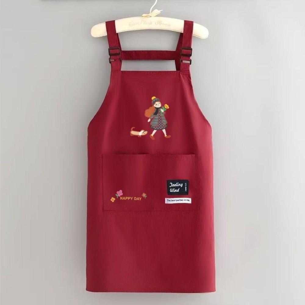 New Waterproof Cartoon Apron Sleeveless Breathable Cooking Aprons Large Pocket Anti-fouling Work Apron Home Kitchen