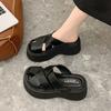 High-end bag head half slippers women's 2025 new summer fashion sandals versatile muffin thick-soled cool slippers
