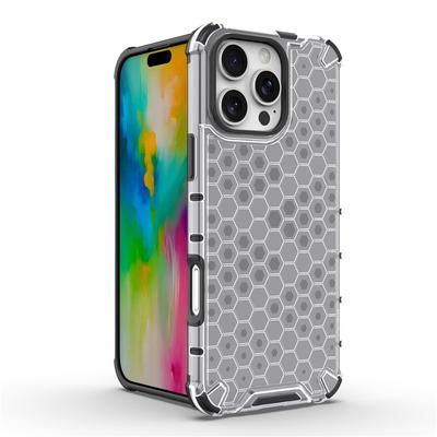 For iPhone 16 Pro Max Case For iPhone 16 Pro Max Cover Shockproof Honeycomb Hard PC Protection Bumper For iPhone 16 Pro Plus