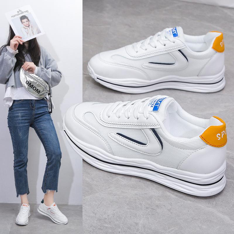 Little White Shoes Spring and Autumn New Versatile Women's Sports Shoes Student Mesh Breathable Single Shoes Tide