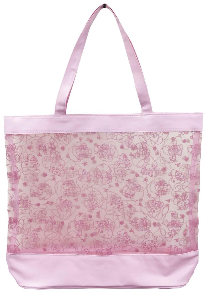 iPlanning Sanrio Characters Tulle Flocked Tote My Melody W460mm x H380mm x D120mm K8681A (L)