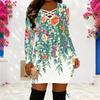 Women Plus Size Long Sleeve Crisscross Front Slim Hip Hugging Bodycon Pencil Midi Dress