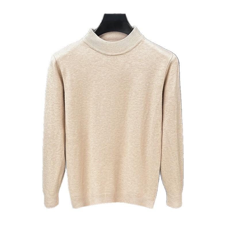 Autumn And Winter Half-Turtleneck Wool Sweaters, Men'S Solid-Color Long-Sleeve Knit Sweaters, Casual Skin-Friendly Warm Base Layer