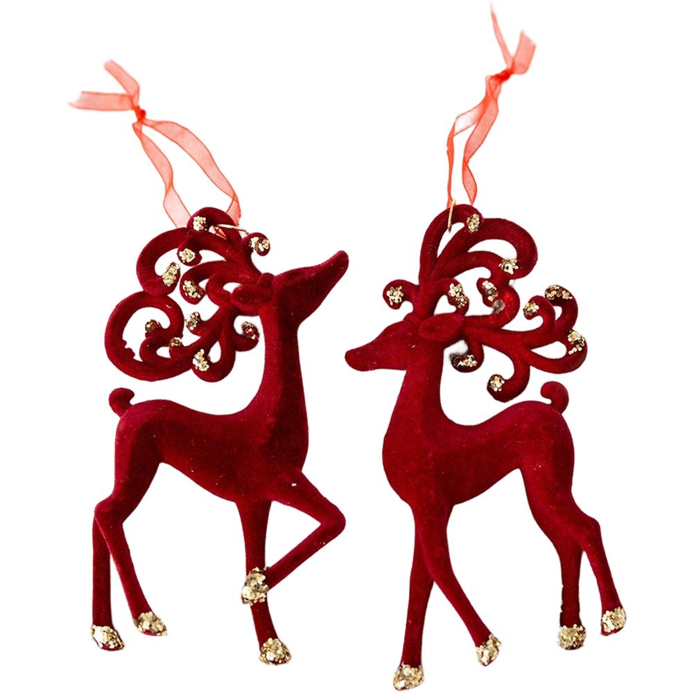 10.5*10.5cm Christmas Wreath Tree Hanging Holiday Displays Luxurious Atmosphere Reindeer Figures Seasonal Appeal