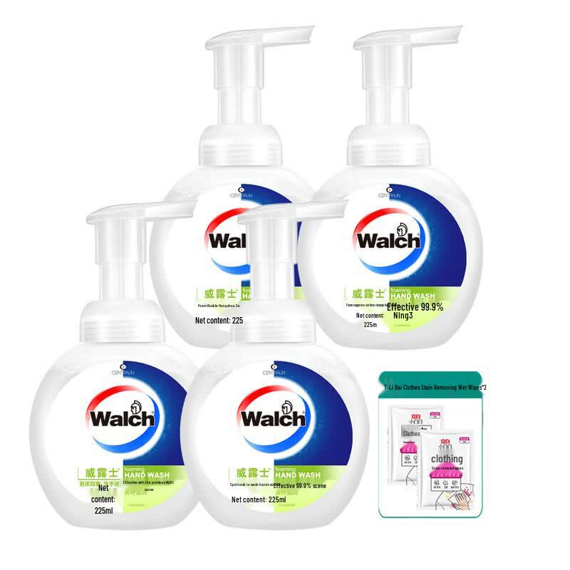 

Walch Foaming Antibacterial Hand Wash, Lime (4x225ml) with Wet Wipes