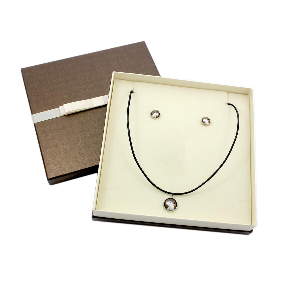 Bull Terrier, Bully – Jewelry with your photo box, set of necklace and earrings | Art-Dog