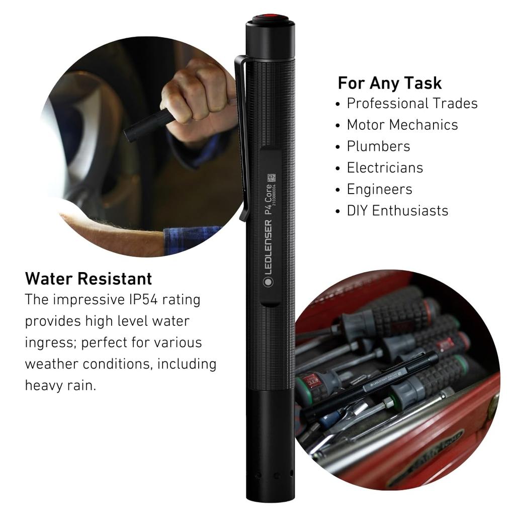 Ledlenser P4 Core LED Alkaline Battery 502598 Japanese Flashlight, Penlight, Compatible, [Official Product]