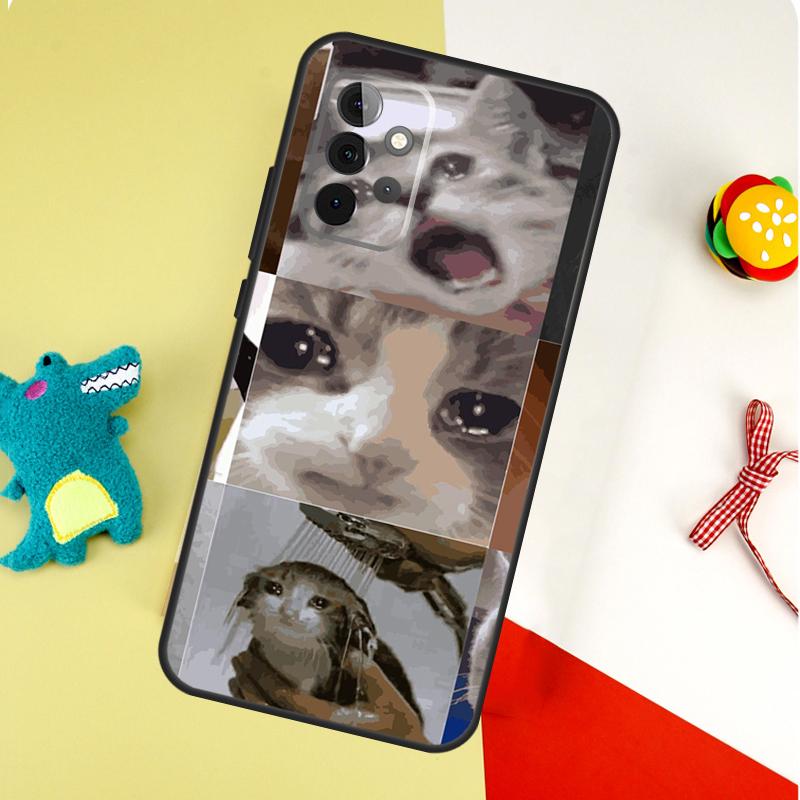 Crying Cat Memes And Dog Case For Samsung Galaxy A54 A34 A24 A14 A12 A22 A32 A42 A52 A72 A52S A51 A71 A13 A53 Cover