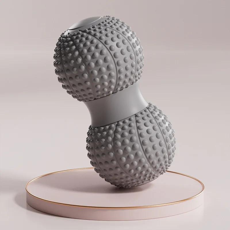 Yoga Ball Spinal Muscles Relax Double Ball For Hip Back Leg Acupoint Stimulation Massage TPE Fascia Peanut Ball Foot Massage серый