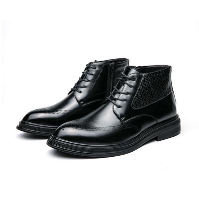 Fashion Leather Shoes Men Boots Winter Formal Leather Oxfords Boots Shoes Dress Business Boot Men Chelsea Autumn Ankle Boots for Man
