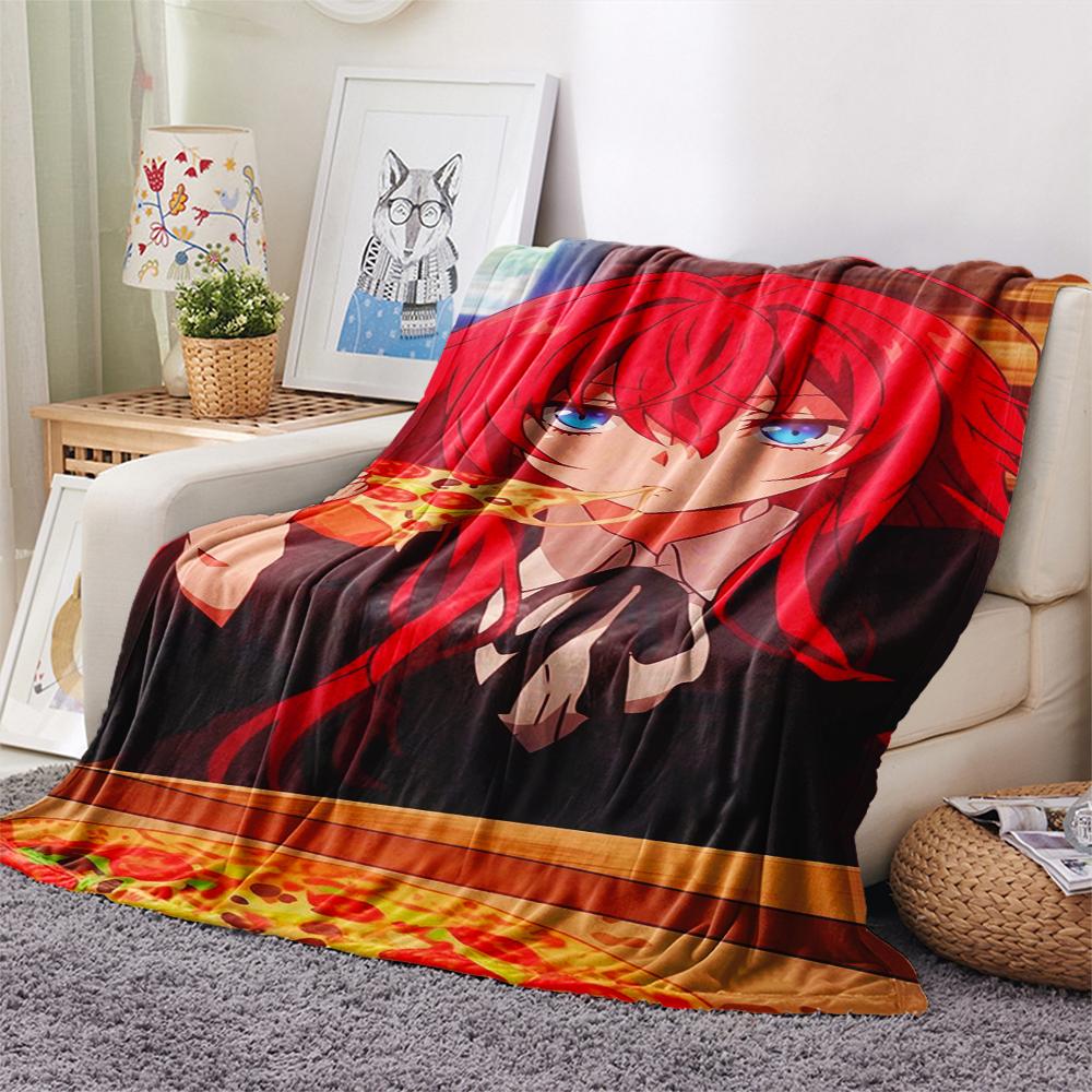 1Pc High School DxD Print Flannel Blanket, High Quality Comfortable for All Seasons, Home Decor, Warmth and Comfort, Perfect for Christmas Gifts